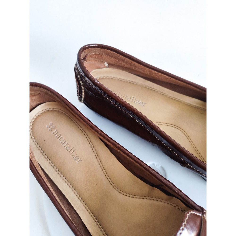 Naturalizer‎ Loafers 7 Leather Buckle Brown Classic Slip On Comfort Flats Shoes - Picture 10 of 11